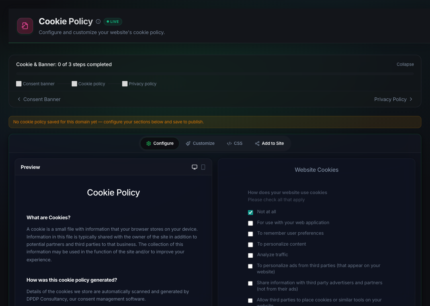 Policy builder